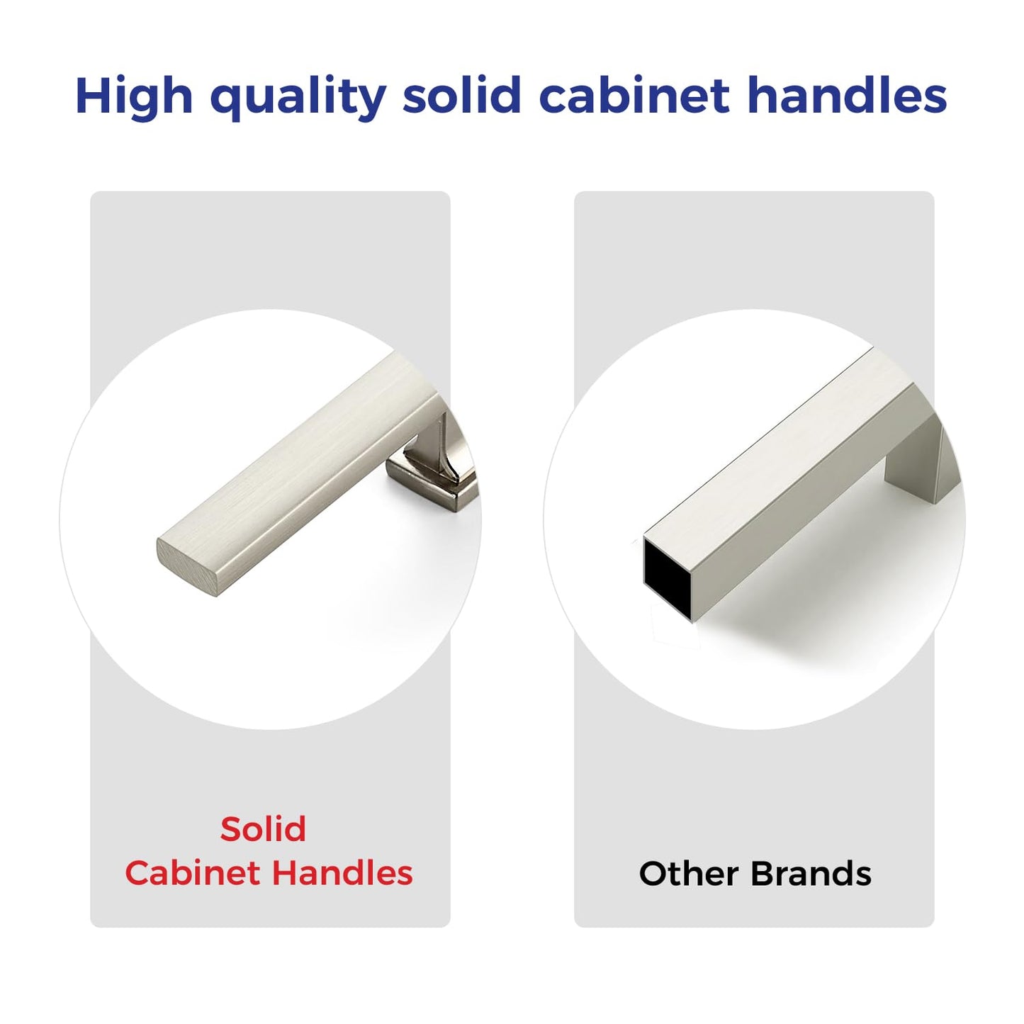 Ravinte Hardware 10 Pack 5 Inch (128mm) Brushed Nickel Cabinet Pulls, Heavy Duty Kitchen Drawer & Cupboard Handles, Solid Cabinet Hardware