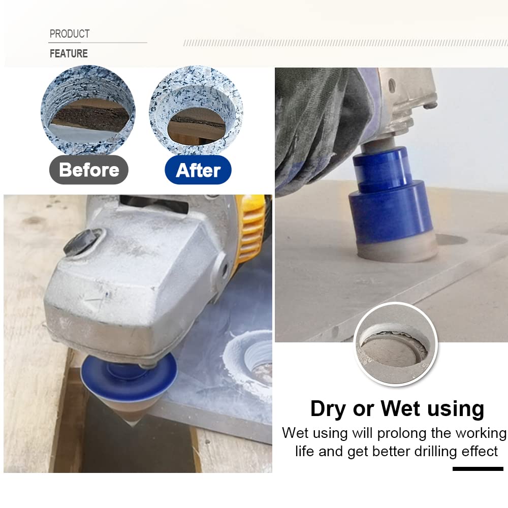 SHDIATOOL Diamond Tile Drill Bits Set,Porcelain Hole Saw, Cutter for Marble Ceramic Granite and Tile Diamond Saw Blade