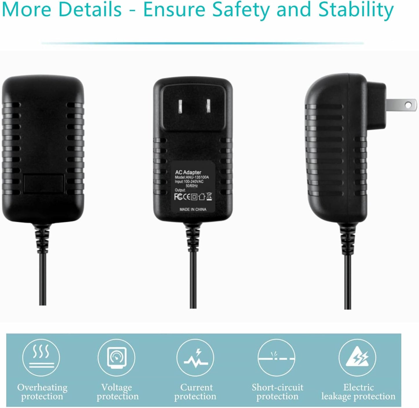 Dysead S3 Replacement AC Adapter Compatible with Superbox Pro Android TV Box Media Player Remote Power Charger