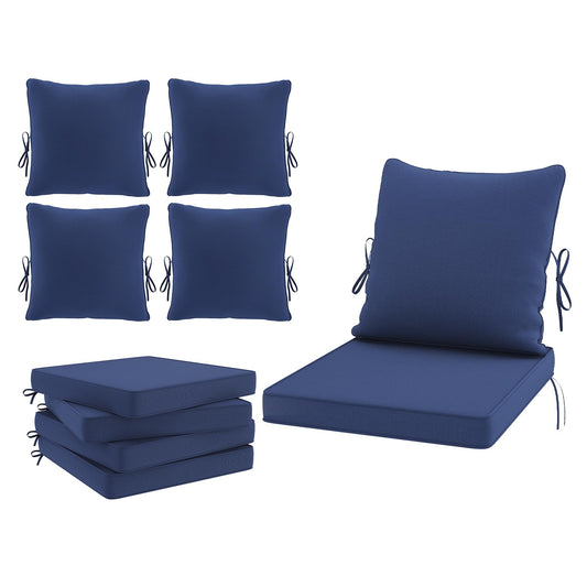 Soohow Outdoor Chair Cushions Set of 4, 24"× 24" Outdoor Sofa Replacement Cushions with Removable Cover for Patio Furniture, Navy