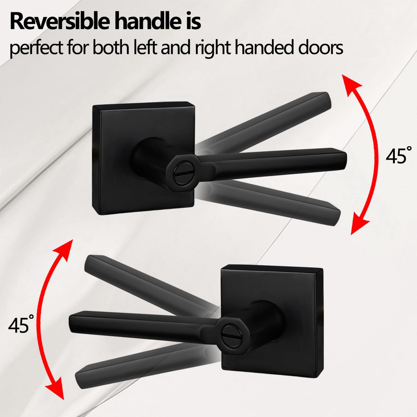 (10Pack) Bed/Bath Room Door Lever for Privacy Bathroom and Interior Door Door Lock Handle in Aged Matt Black, HD1601-DB-BK-10P