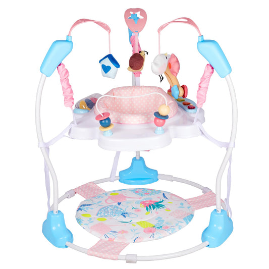 Furmubei Baby Activity Center, 3-in-1 Baby Jumper, Infant Activity Center with 360° Rotating Seat, Music, Lights, 3 Adjustable Heights, Infant Activity Jumper for 6+ Months JP2402
