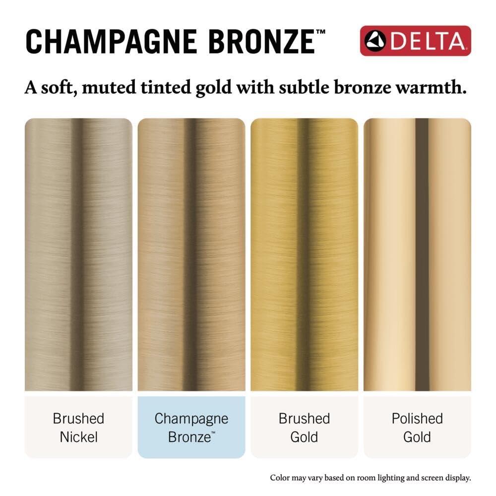 Delta Faucet Albion 14 Series Single-Handle Tub and Shower Faucet Set, Gold Shower Trim Kit with 4-Setting In2ition 2-in-1 Dual Shower Head, Champagne Bronze T144855-CZ-I (Valve Not Included)