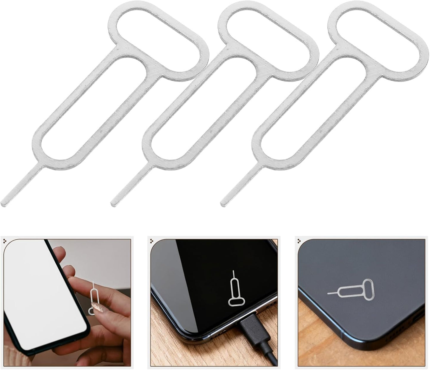 300pcs Set Cabilock Universal Sim Card Pin Ejector Tool with Mobile Phone Card Removal Pins for Smartphone Sim Tray
