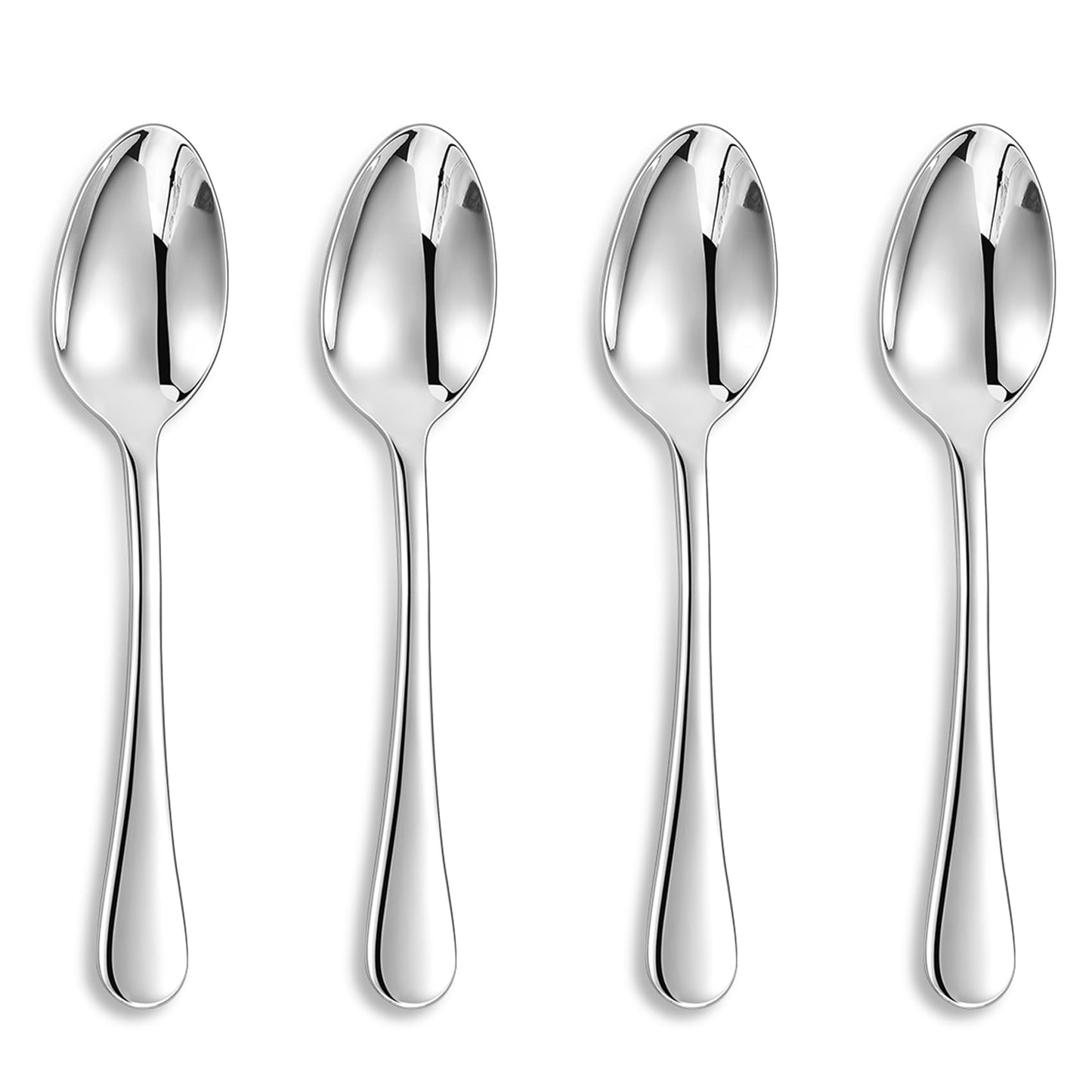 KEAWELL Premium Verona 4-Piece 6.5 inch Spoon Set – 18/10 Stainless Steel, Heavy-Duty Mirror-Finished Silverware for Daily Meals, Hosting and Special Occasions (4, Teaspoons)