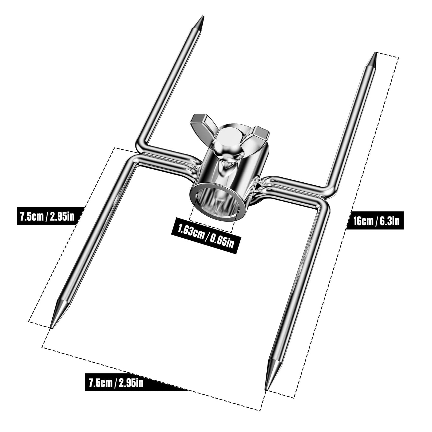 onlyfire Universal Rotisserie Meat Forks BBQ Grilling Accessories for Most Grills, Include 2pcs 2-Pronged Rotisserie Forks and 1pc Double Sided Rotisserie Fork