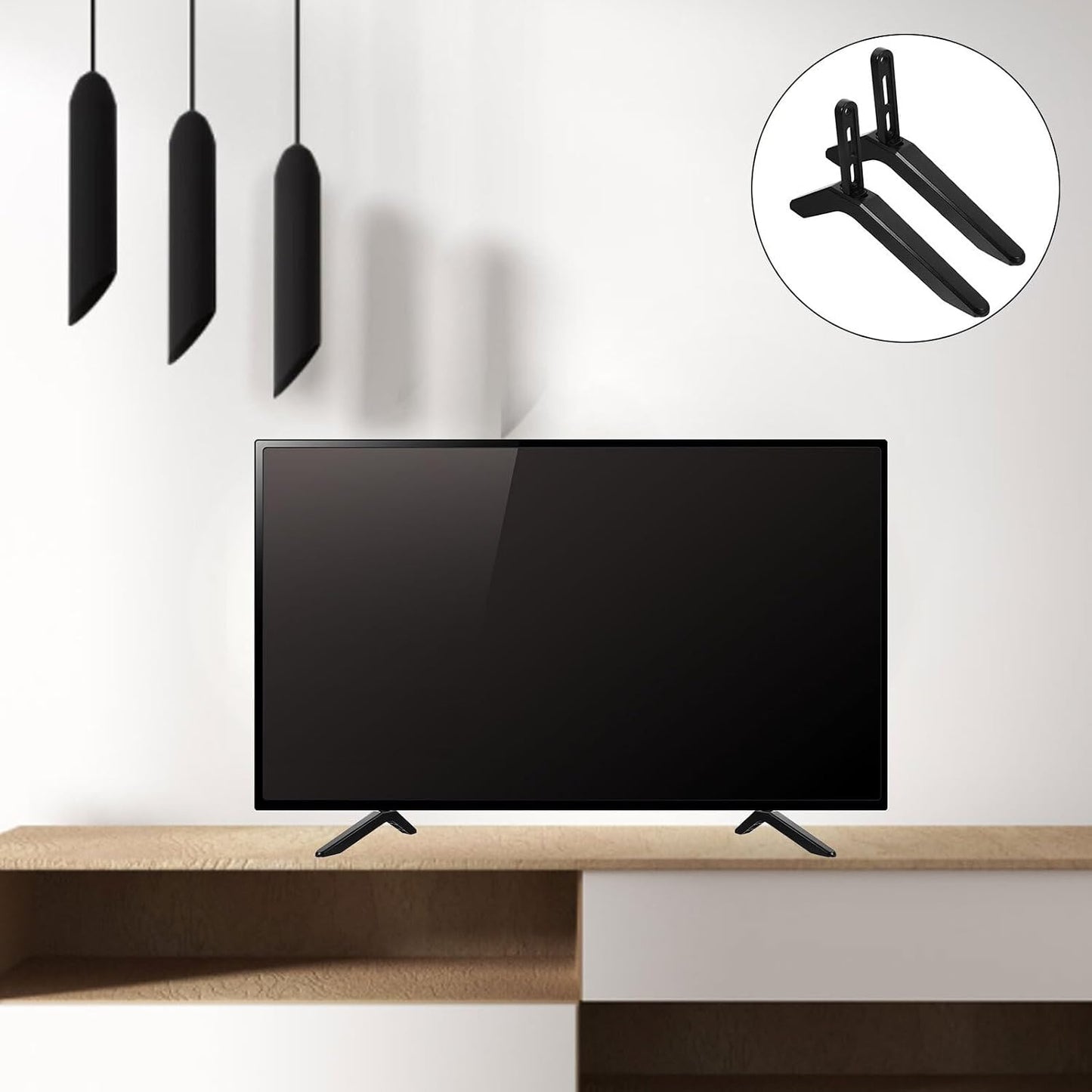 DECHOUS Universal Tv Desk Stand Mount Bracket for Small to Medium Flat Screen Tvs with Tempered Base Compatible