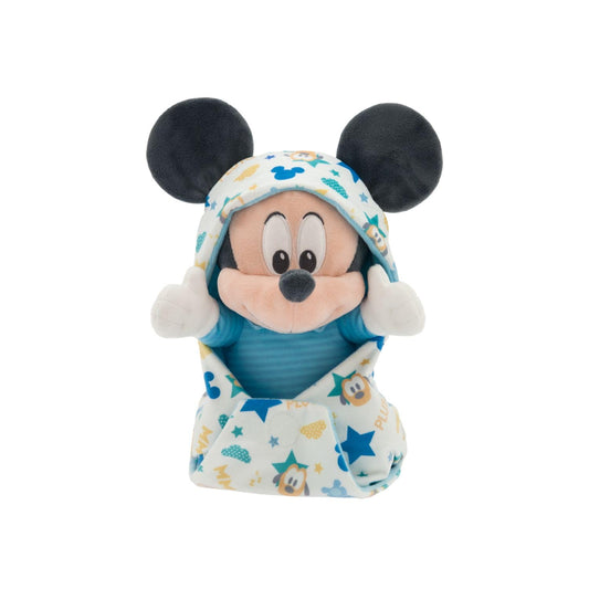 Disney Store Official Mickey Mouse Plush with Blanket Pouch - Disney Babies Plushy in Baby Swaddle - Toy for Those who Love Plush Figure Toys, Cute Plushies, & Baby Stuffed Animals - Small - 11½"