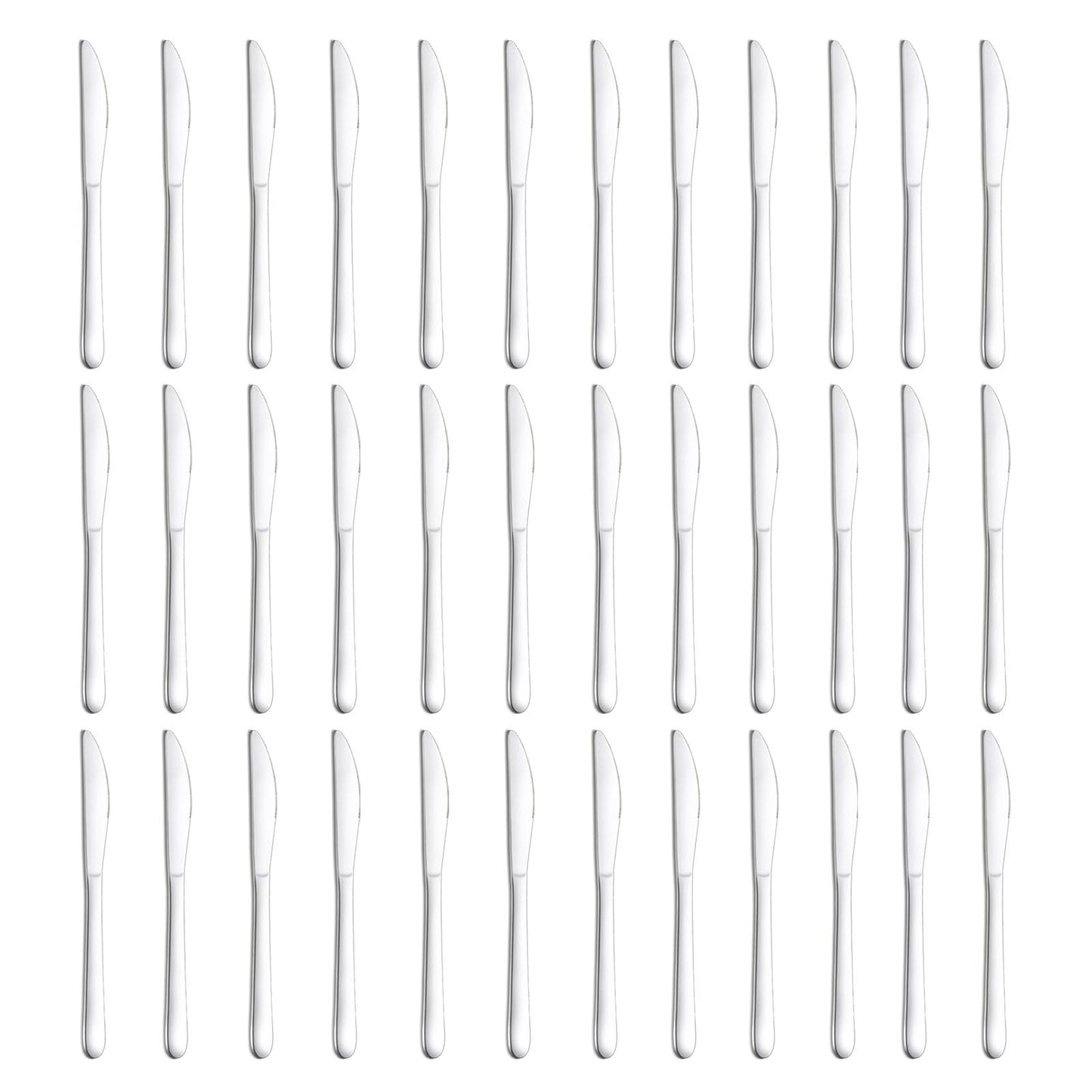 Pleafind 36-Pcs Dinner Knives, 9.1 Inch Stainless Steel Dinner Knife, Sturdy Butter Spreader Knife, Silverware Cutlery Table Knives for Home, Restaurant, Kitchen, Mirror Polished and Dishwasher Safe