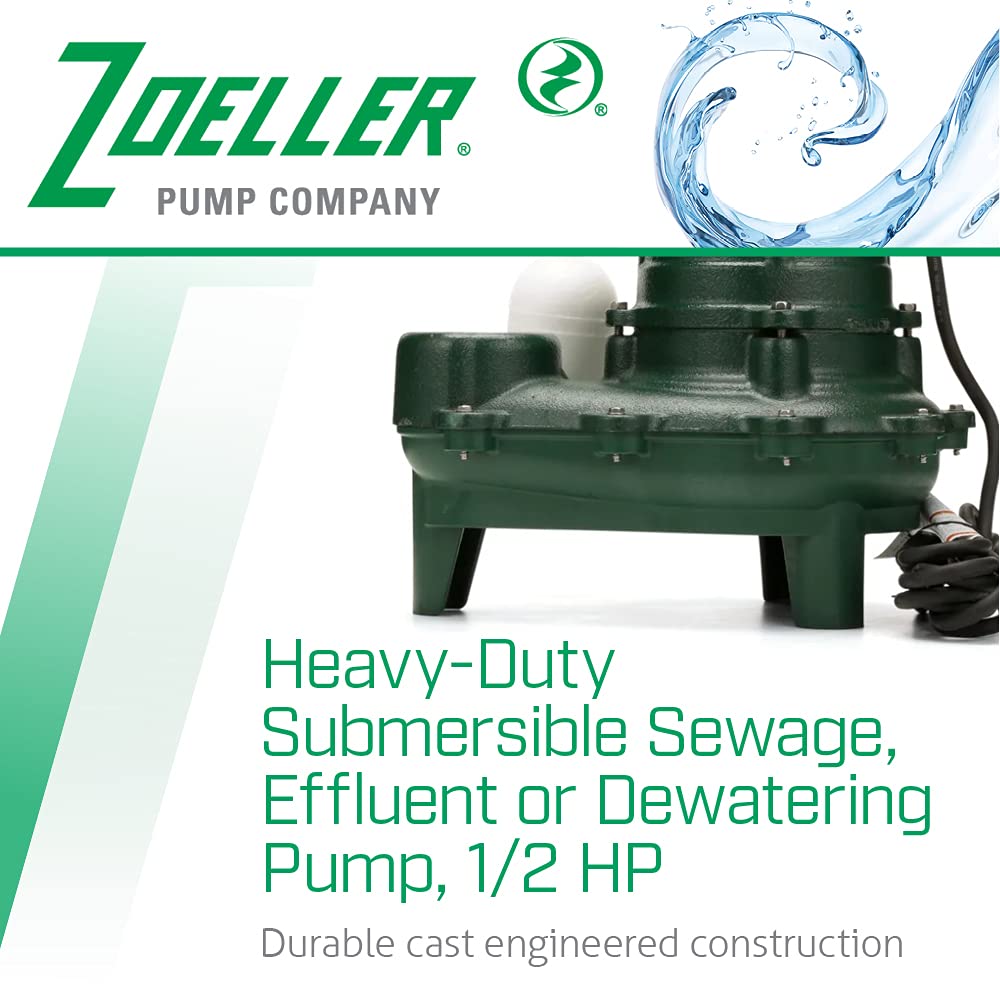 Zoeller 267-0006 M267-25 2-inch Sump Pump with 25 foot cord, 1/2 Horsepower