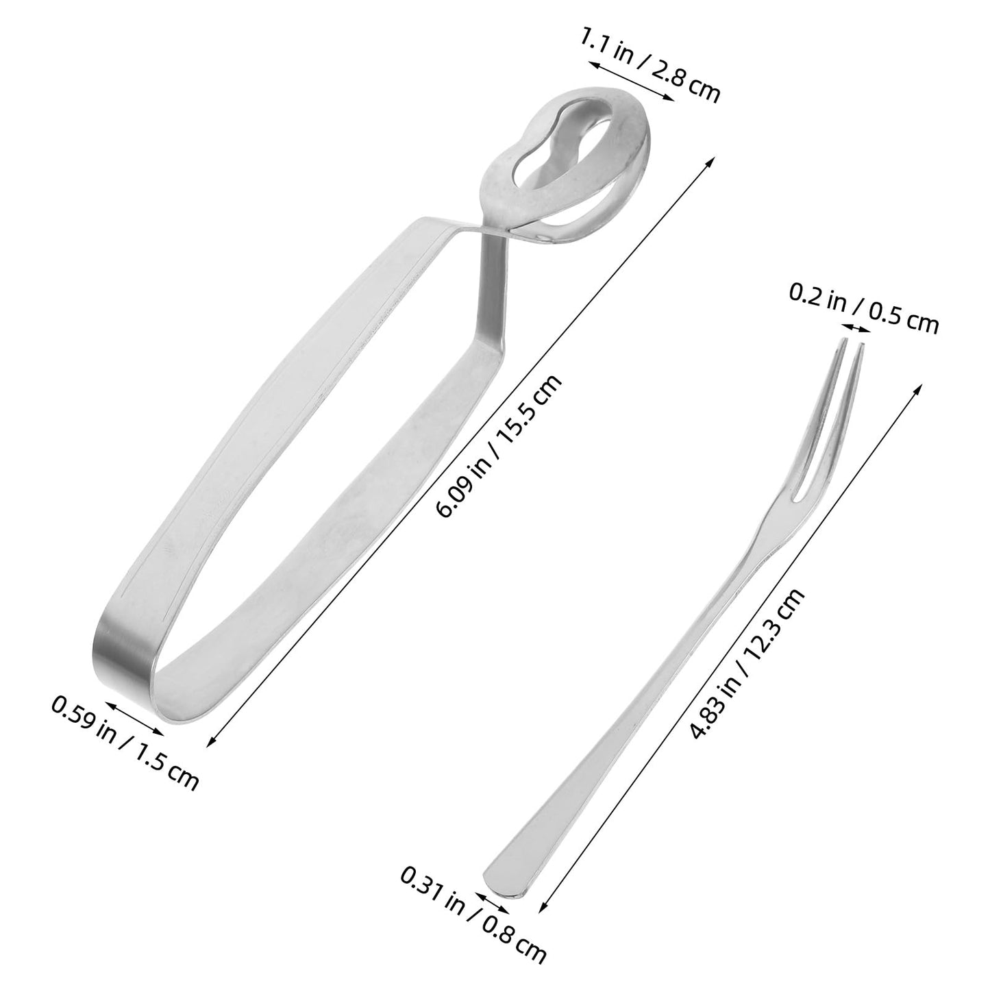 Luxshiny 6Pcs Stainless Steel Snail Cutlery Set - Escargot Tongs and Forks for Perfect Dinner Experience Ideal for Snails Seafood and Small Foods