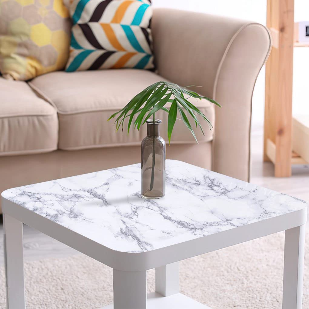 Arthome White Marble Contact Paper - Peel and Stick Wallpaper - Self-Adhesive & Removable Wall Paper for Furniture Desk, Kitchen Countertop, Cabinet, Shelf Liner, Wallcovering, (17"x120")