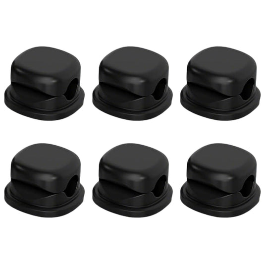 Uanqfegy 6Pcs Adhesive Rotatable Cord Organizer - Cable Clips for Phone Chargers Nightstand Home Office Car (Black)