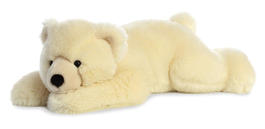 Aurora® Snuggly Super Flopsie™ Slushy™ Stuffed Animal - Large Size for Giant Cuddles - Perfect for Decorating Rooms and Birthday Gifts - White 27 Inches