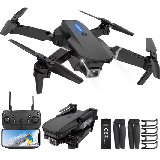 Mini Drone with Camera for Adults - Christmas Toy Gift for Beginner Age 14 Years Old - RC Quadcopter Multirotors | Foldable UAV | WiFi HD FPV Live Video | One Key Take Off/Land | Altitude Hold | Headless Mode | 360° Flip | Carrying Case (IN Black)