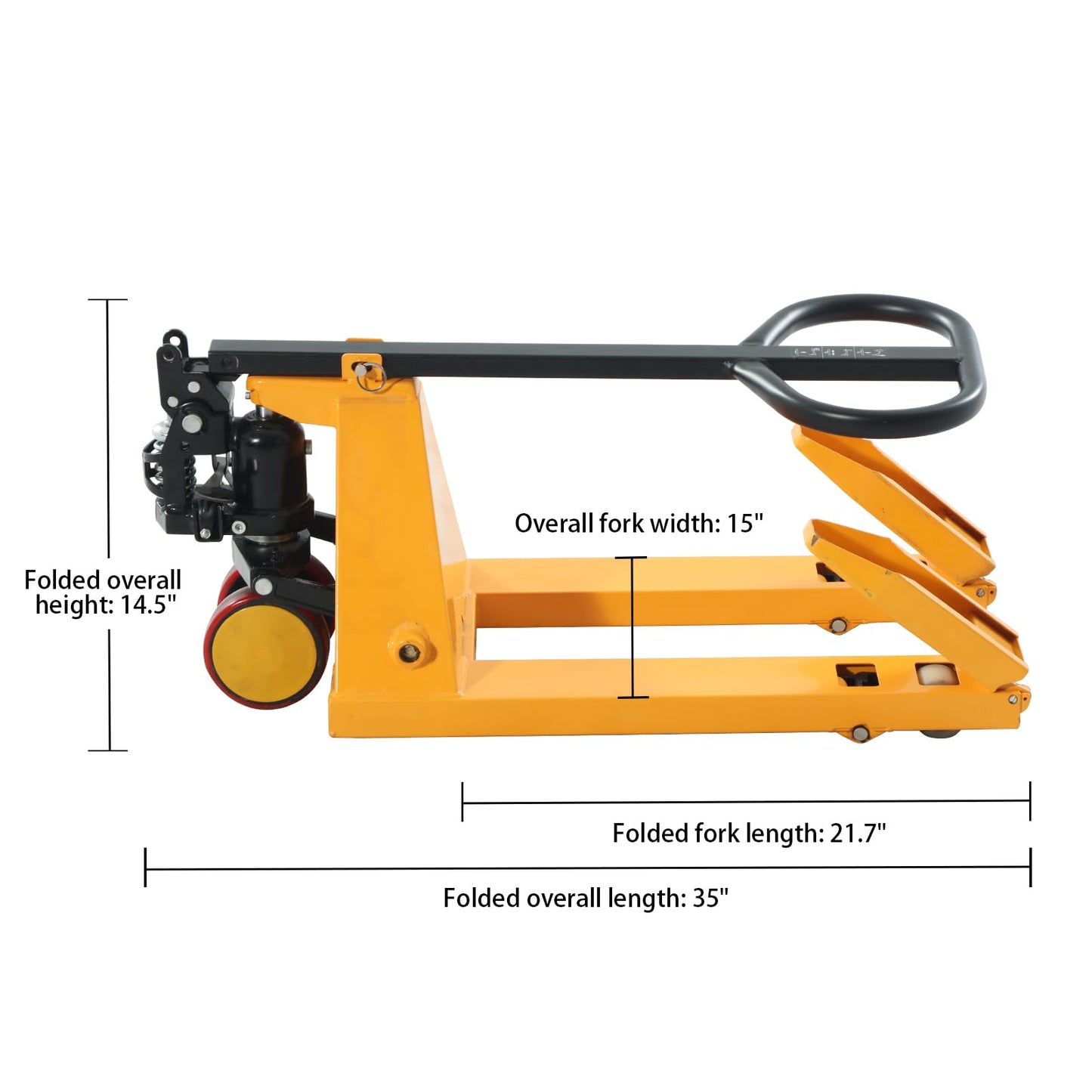 APOLLOLIFT Mini Pallet Jack Truck, Foldable Pallet Truck 2200 lbs Capacity 31.5" L x 15" W Narrow Forks, Manual Pallet Jack with Foldable Forks and Handle, Easy Storage