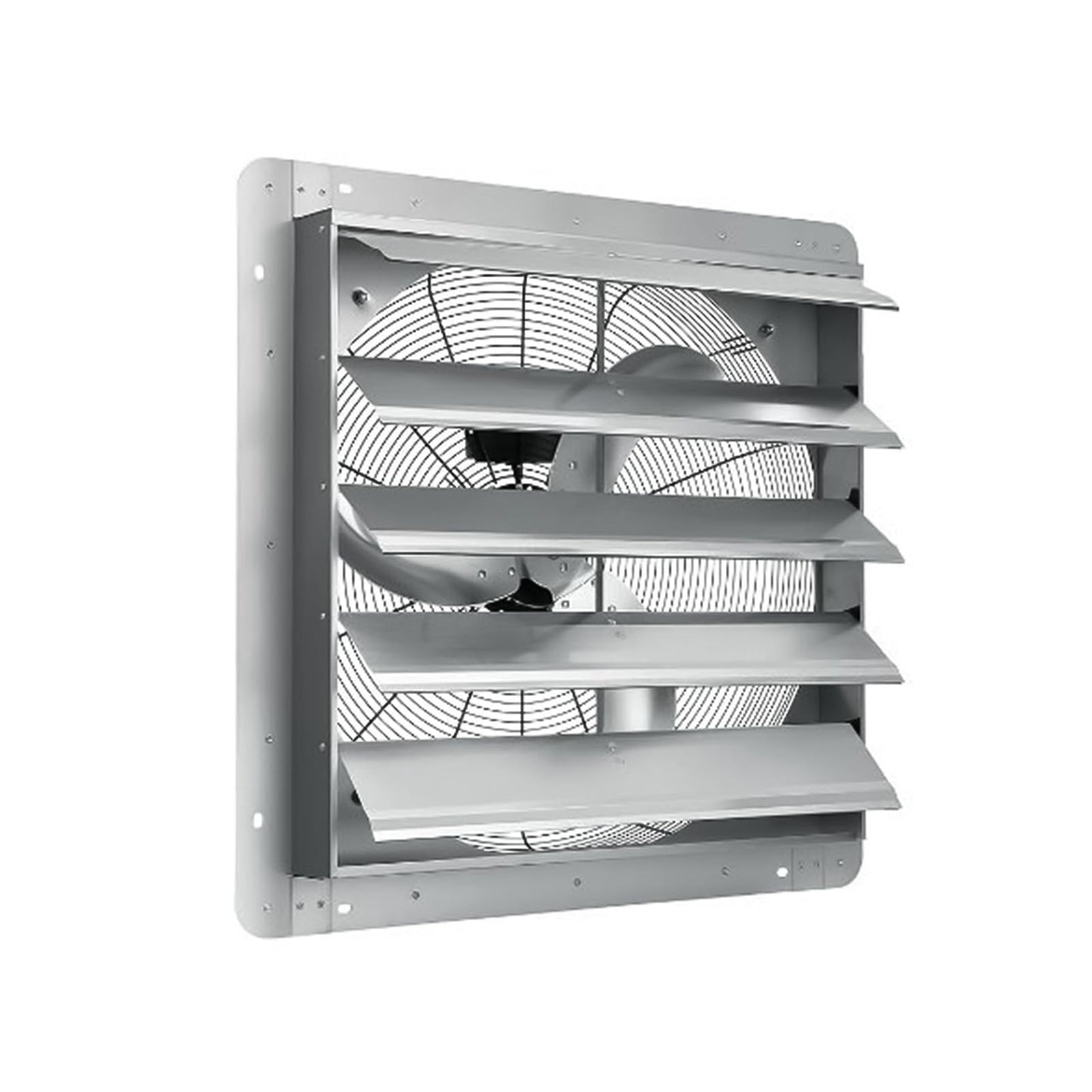 20" Wall Mounted Shutter Exhaust Fan, 3500 CFM Aluminum Blades, 1500 RPM High Speed Low Noise, Automatic Shutter Attic Fan with Exhaust and Intake for Home Attic Garage Greenhouse Shed Basement