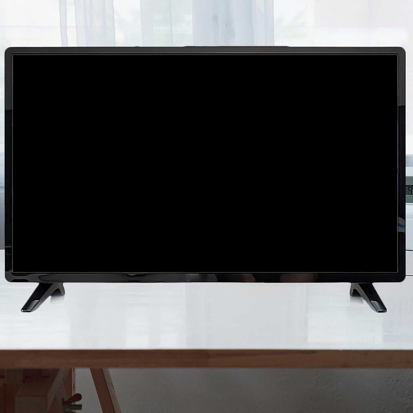 UKCOCO Tv Table Support and Replacement Base Stand with Screws Black Tv Holder Bracket for Flat Screen Televisions