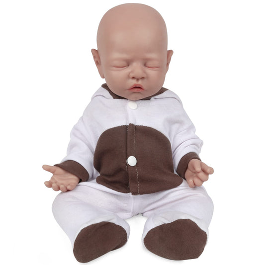 Vollence 18 inch Sleeping Silicone Baby Dolls Girl Weighted 7.4 lb,[NOT Vinyl],Silicone Full Body Reborn Lifelike Real Life Realistic Newborn Soft Babies Gift with Feeding Accessories for Kids Age 3+
