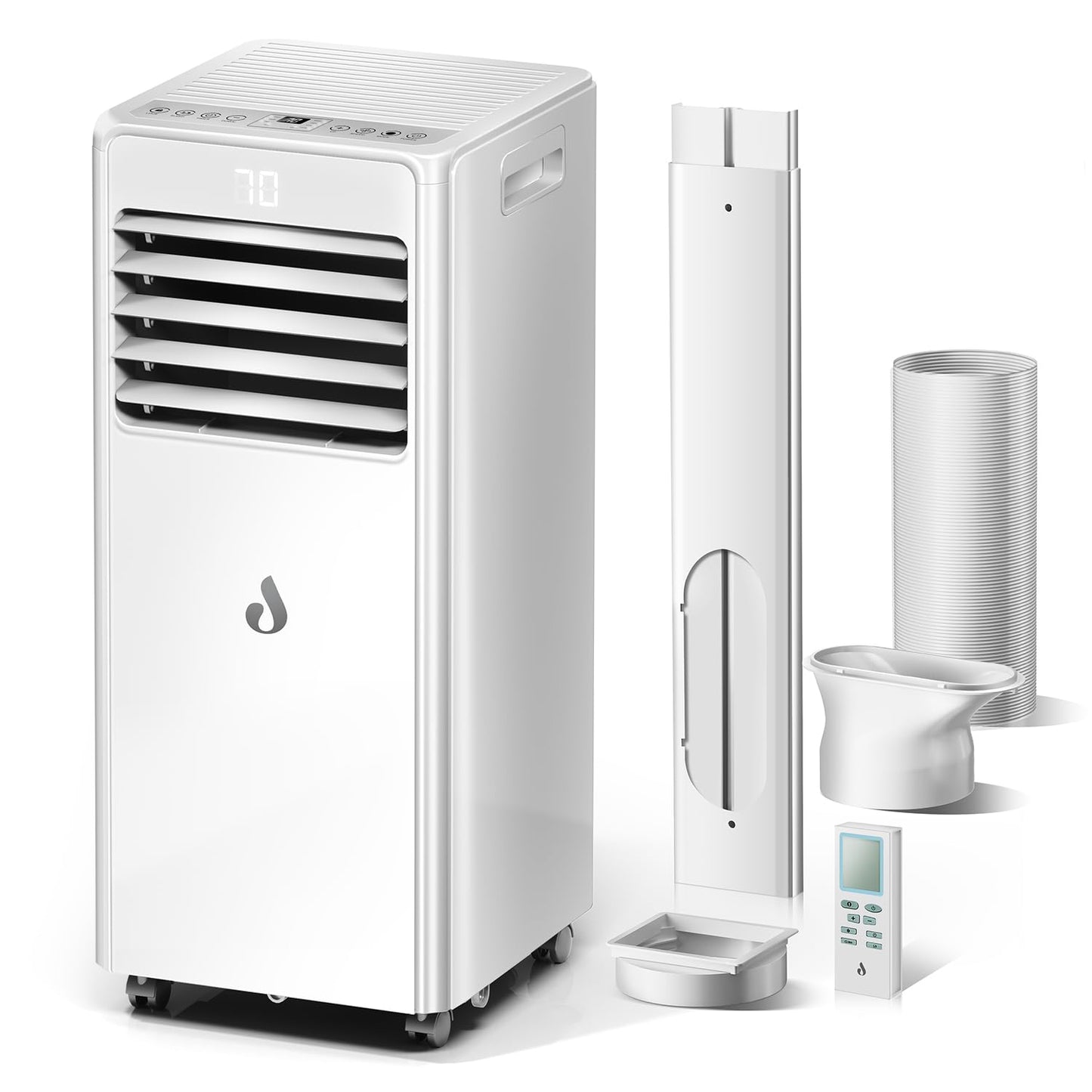10,000 BTU Portable Air Conditioners for Rooms Up to 450 Sq.Ft,4-in-1 Cooling & Dehumidifier Air Conditioning Unit with Remote,Smart AC Unit with Installation Kit for Home/Office