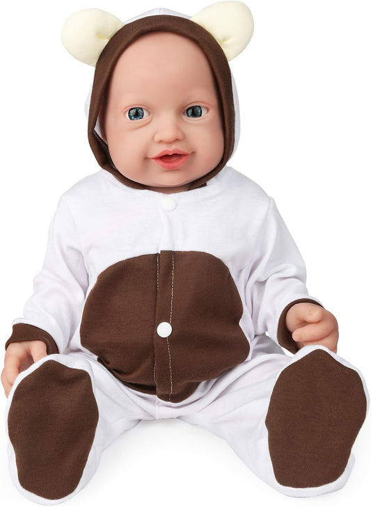 Vollence 16 inch Silicone Baby Dolls Girl Weighted 4.95 lb,[NOT Vinyl],Silicone Full Body Reborn Lifelike Realistic Newborn Real Life Soft Babies with Complete Accessories & Gift Box for Kids Age 3+