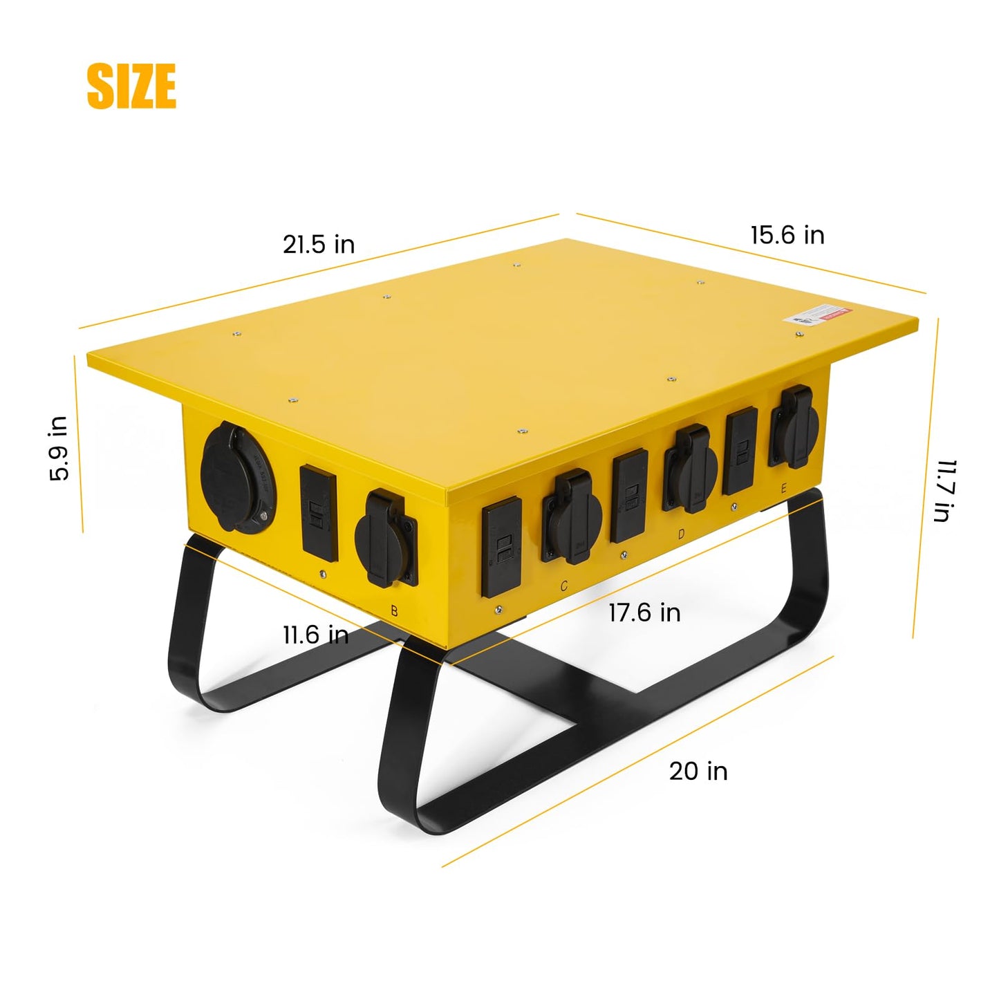 Power Distribution Box, Temporary Power Distribution Center, 50A California Standard Twist-to-Lock, Ideal for Temporary Power Needs