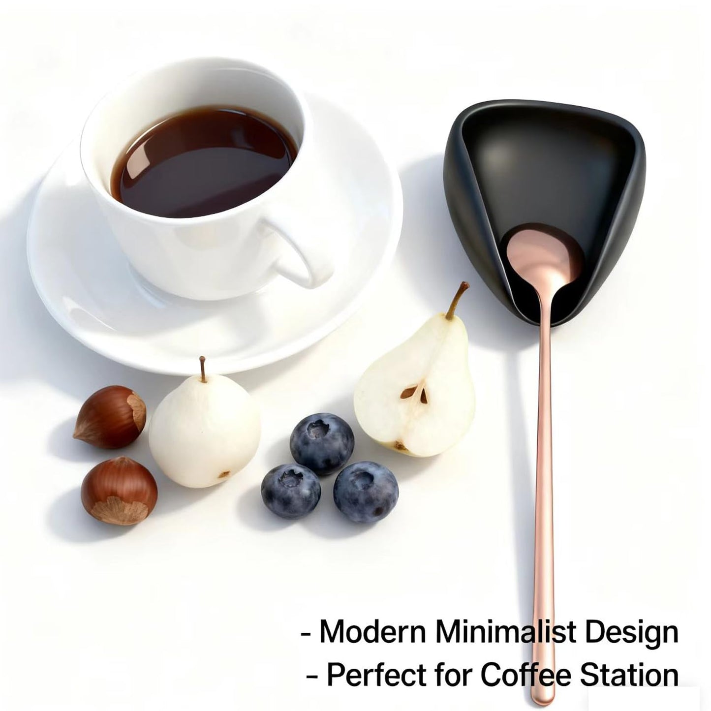 Ceramic Coffee Bean Dosing Cup + Sprayer Gift Set, Spoon Rest, Mini Coffee Spoon Holder for Tea Spoons Stirrers, Coffee Station Decor, Espresso Coffee Bar Accessories & Essentials(Not Include Spoon)