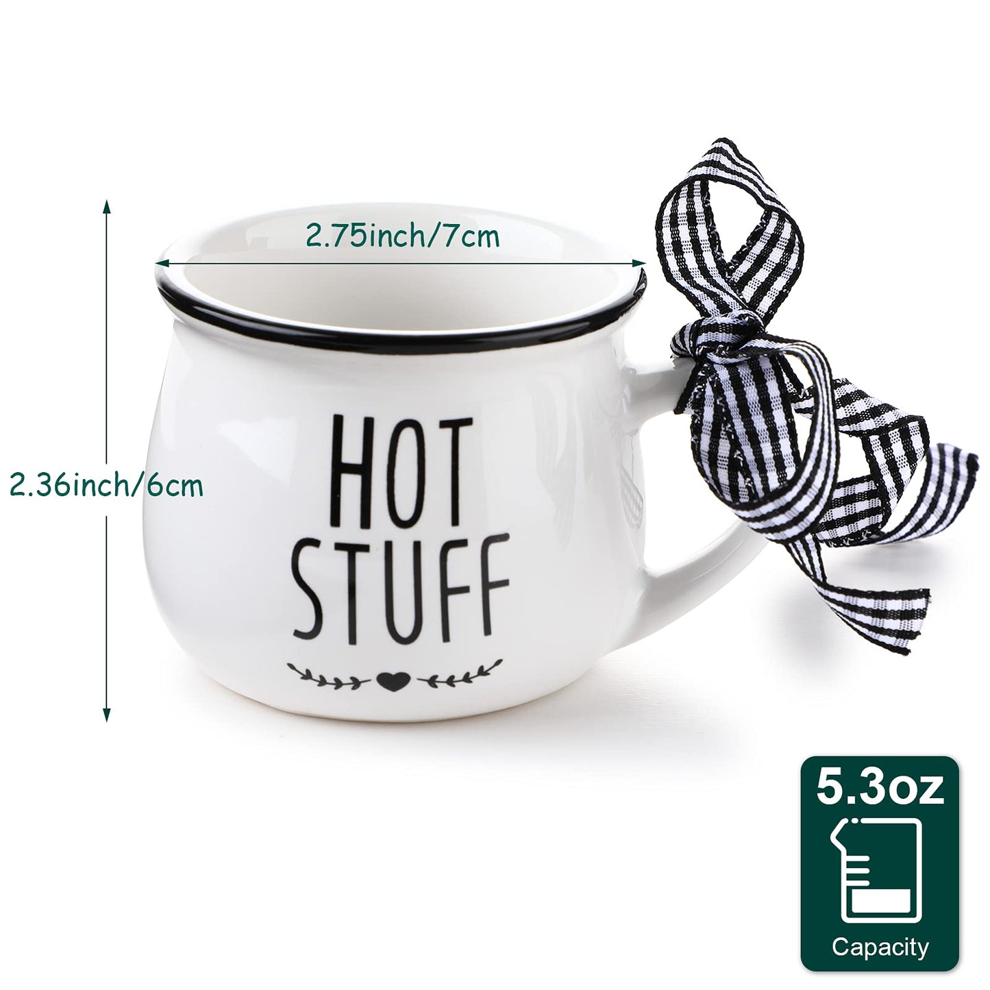 Patelai 4 Pcs Mini Espresso Cups 5 oz Coffee Mugs Set with Handle for Coffee Bar Tiered Tray Farmhouse Kitchen Decoration Holiday Party Gift