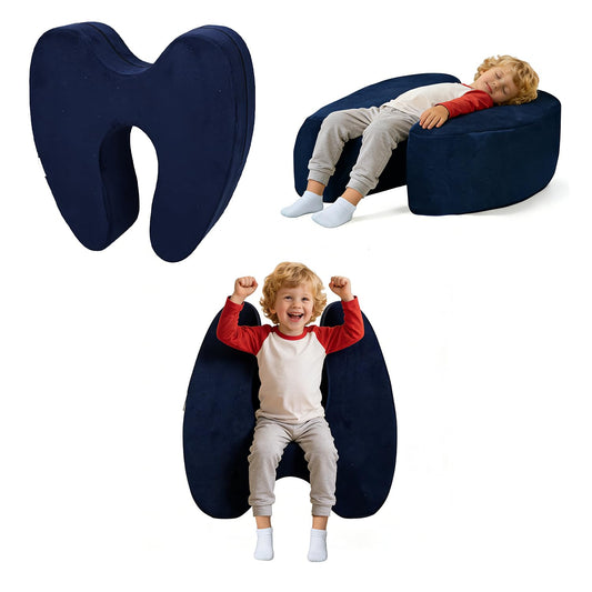 Sensory Squeeze Chair for Kids, Calming Compression Seat with Gentle Rocking Motion, Adaptive Sensory Seating, Soft Velvet Chair with Removable & Machine Washable Cover (1 Seat & 1 Washable Cover)