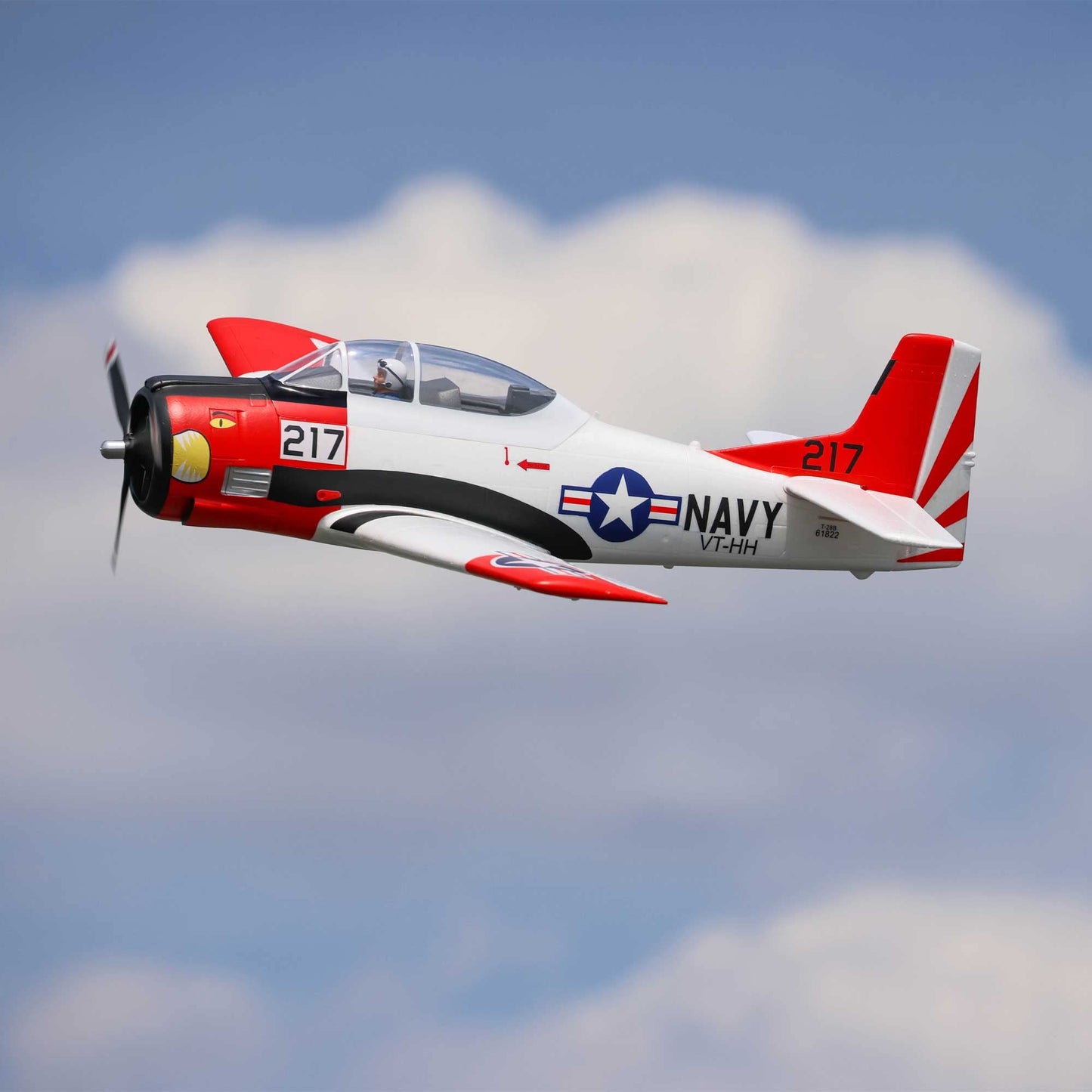 E-flite RC Airplane T-28 Trojan 1.2m BNF Basic Transmitter Battery and Charger Not Included with Smart EFL18350