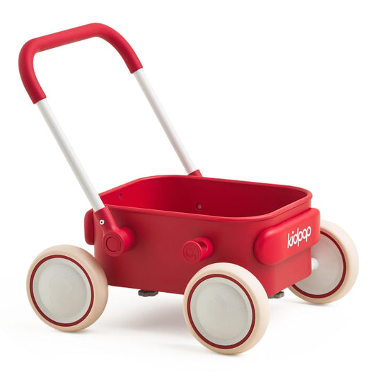 PULA Baby Push Walker with Wheels Toddler Wagon for First Learner Baby Toys 6-12 Months, 1 Year Old Birthday Gifts, Indoors and Outdoors (Red)