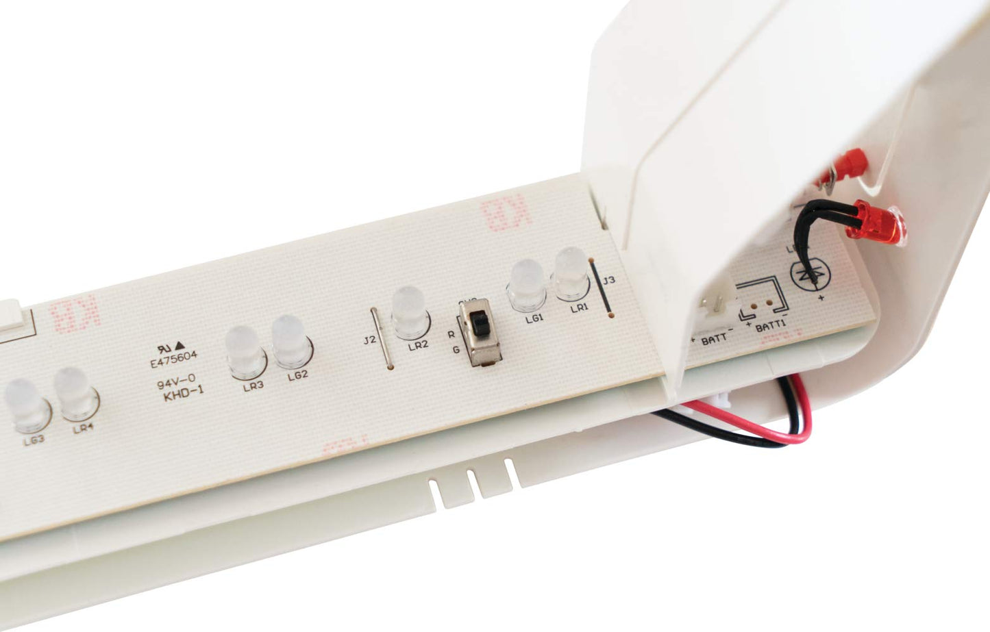 Lithonia Lighting Basics LED Exit Sign/Emergency Light Combo, Red/Green Switchable Exit Sign and Emergency Lights for Business, 2-Head Fixture, Square Lamp Heads, White (ECRG SQ M6)