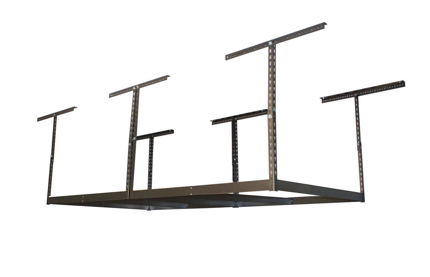 MonsterRax 4x8 Overhead Garage Storage Rack Frame Kit - Hanging Storage Shelves, Garage Ceiling Storage Rack System, Ceiling Shelving - (Hammertone, Adjustable 18"-33")