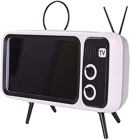 UnnFiko Retro TV Style Desk Mount - Universal Holder for iPhone and Samsung Devices (TV Gray)