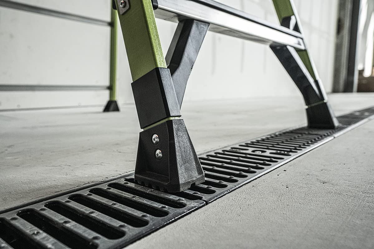 Fortress, 4' Model - ANSI Type IAA - 375 lb Rated, Fiberglass Platform Ladder with Ground CUE, Wraparound Enclosure, and Auto-Closing Gate
