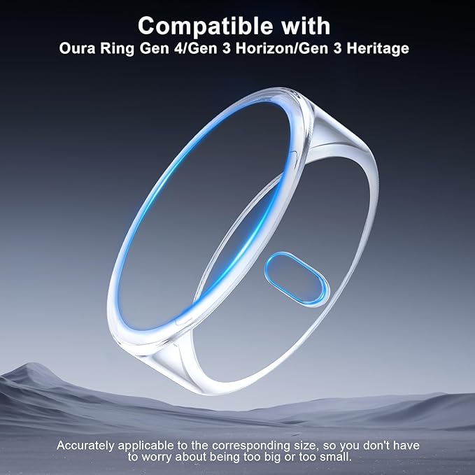 5 Pack Cover Compatible with Oura Ring Gen 4/Oura Ring Gen 3 Horizon/Heritage, Surport Charging with Cover on, Anti-Scratch TPU Protector for Oura Rings Accessories Women Men (Size 10)