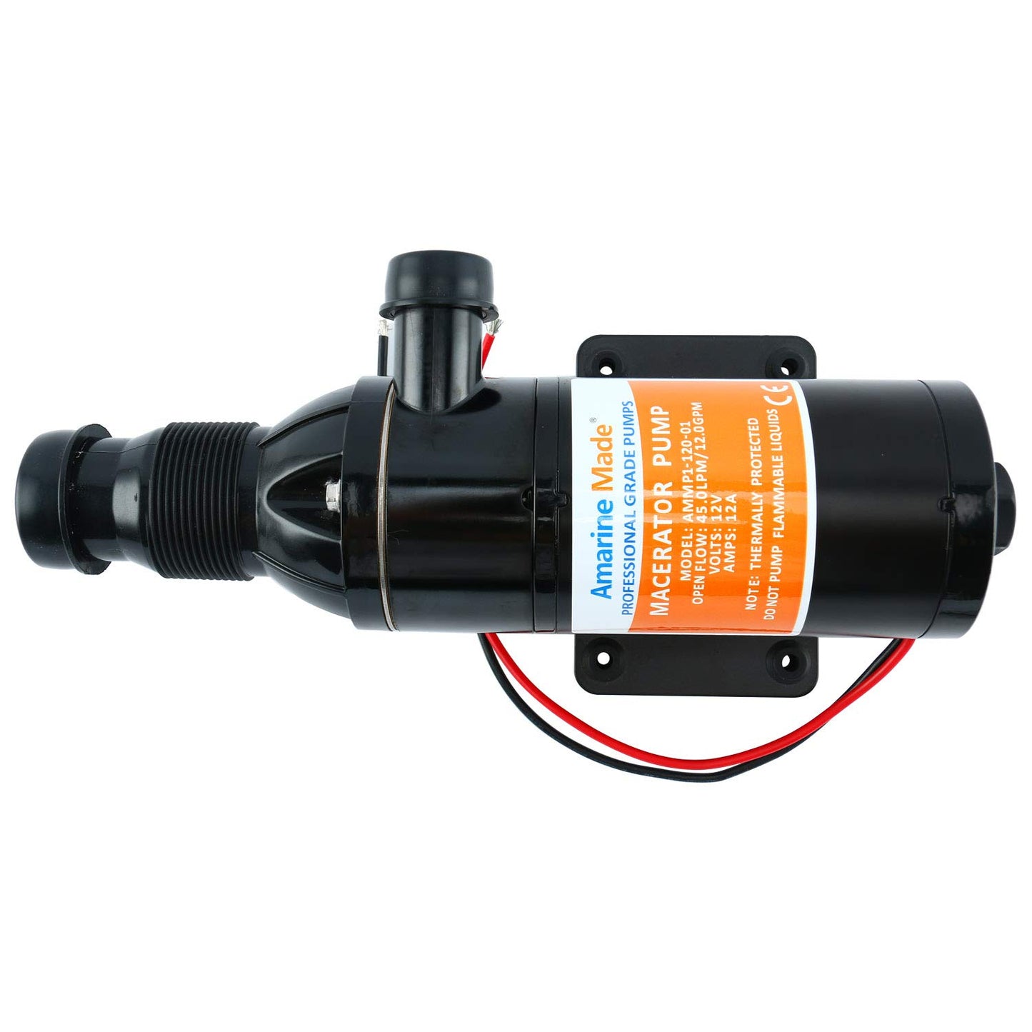 Amarine Made Macerator Waste Water Pump 12V 12 GPM New Anti-Clog Feature for RV Marine Trailer Toilet Sewer Self Priming