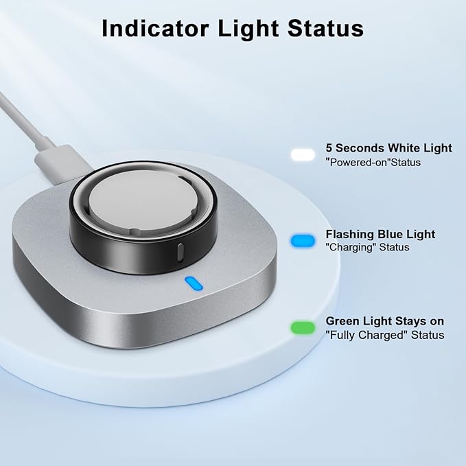 Compatible with Oura Ring Gen 4 Charger Size 12, Fast Charging Dock with USB-C Cable
