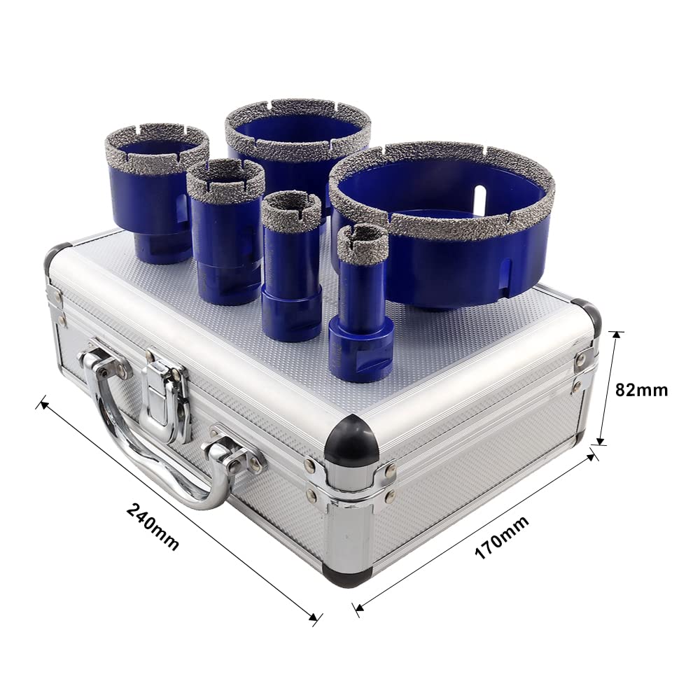SHDIATOOL Diamond Drill Core Bits Set for Porcelain Triangle Shank Hole Saw Cutter for Tile Marble Ceramic Granite on Drill Machine