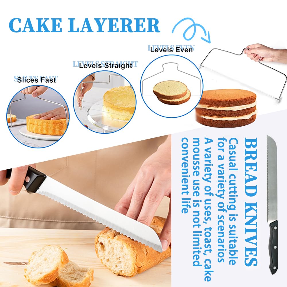 79PCS Cake Decorating Kit with Revolving Cake stand Turntable,Piping Bags and Tips Set for Cake Decorating,Cake Baking Supplies for Beginners Cake Tools Set with Icing Scrapers Spatulas