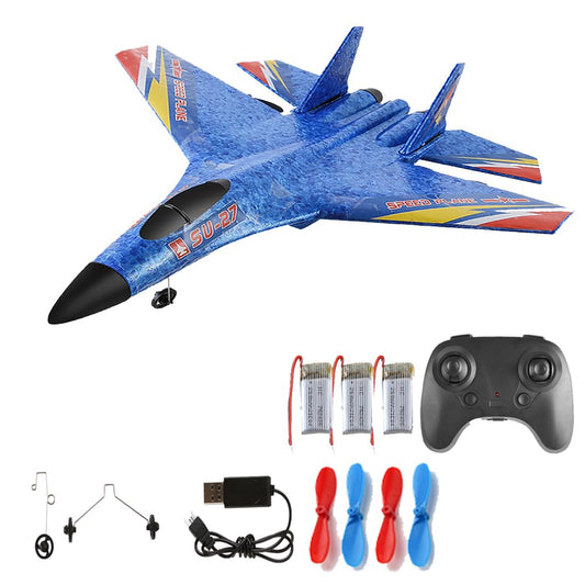 RC Fighter Jet, SU-27 RC Fighter Jet，Remote Control Airplane for Adults & Beginners, Durable Lightweight Foam RC Plane with Stable Flight for Outdoor Hobby Flying