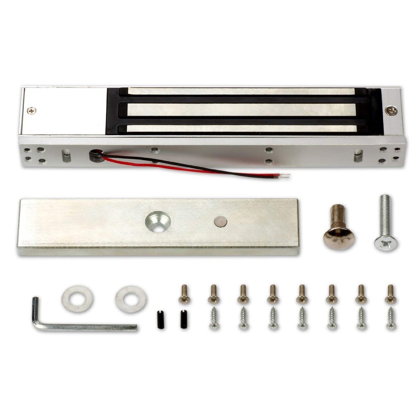 MENGQI-CONTROL Metal Weatherproof Access Control System 600LBS Force Electric Magnetic Lock +110VPower Supply+Exit Button+Cards+Key Fobs