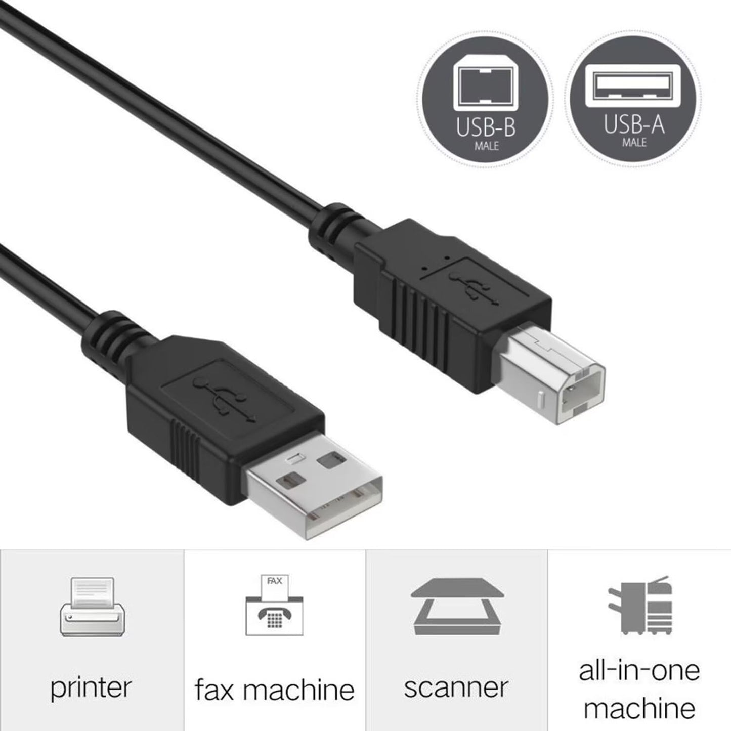 MDCGPower 6ft 2.0 DN-S1200 DNS1200 USB PC Data Sync Cable Cord Lead Compatible with Denon Compact Portable CD/USB Media