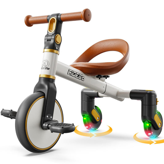 Ridego 3-in-1 Toddler Tricycle for 2-5 Years, Drift Trike with 360° Spin, Light Up Wheels, Adjustable Seat, Toddler Bike for Boys Girls