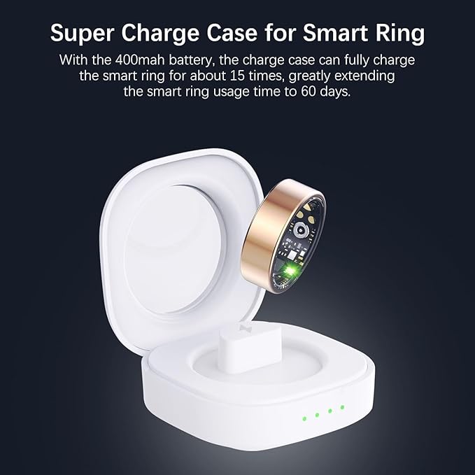 Smart Health Rings for Women Men, Fitness Tracker with Heart Rate, Blood Oxygen, HRV, Sleep Tracker, Step Tracker, No Subscription Fee, IP68 Waterproof Smart Ring for iphone & Android (Gold, 9#)
