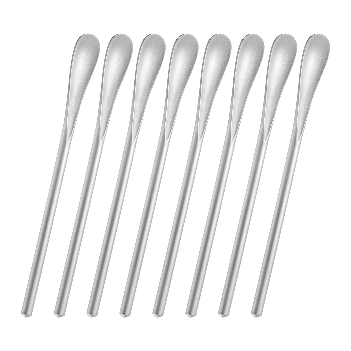 luvtree 8-Pack 5.0" / 12.8cm Stainless Steel Stirring & Mixing Spoon – Reusable Bar Tool for Coffee, Tea, Iced Drinks & Cocktails