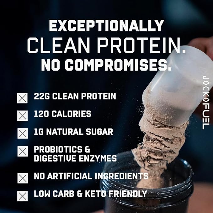 Jocko Fuel Mölk Whey Protein Powder 22g Low Sugar Monk Fruit Blend - Muscle Recovery & Growth, Packaging May Vary (31 Servings, Chocolate Peanut Butter)