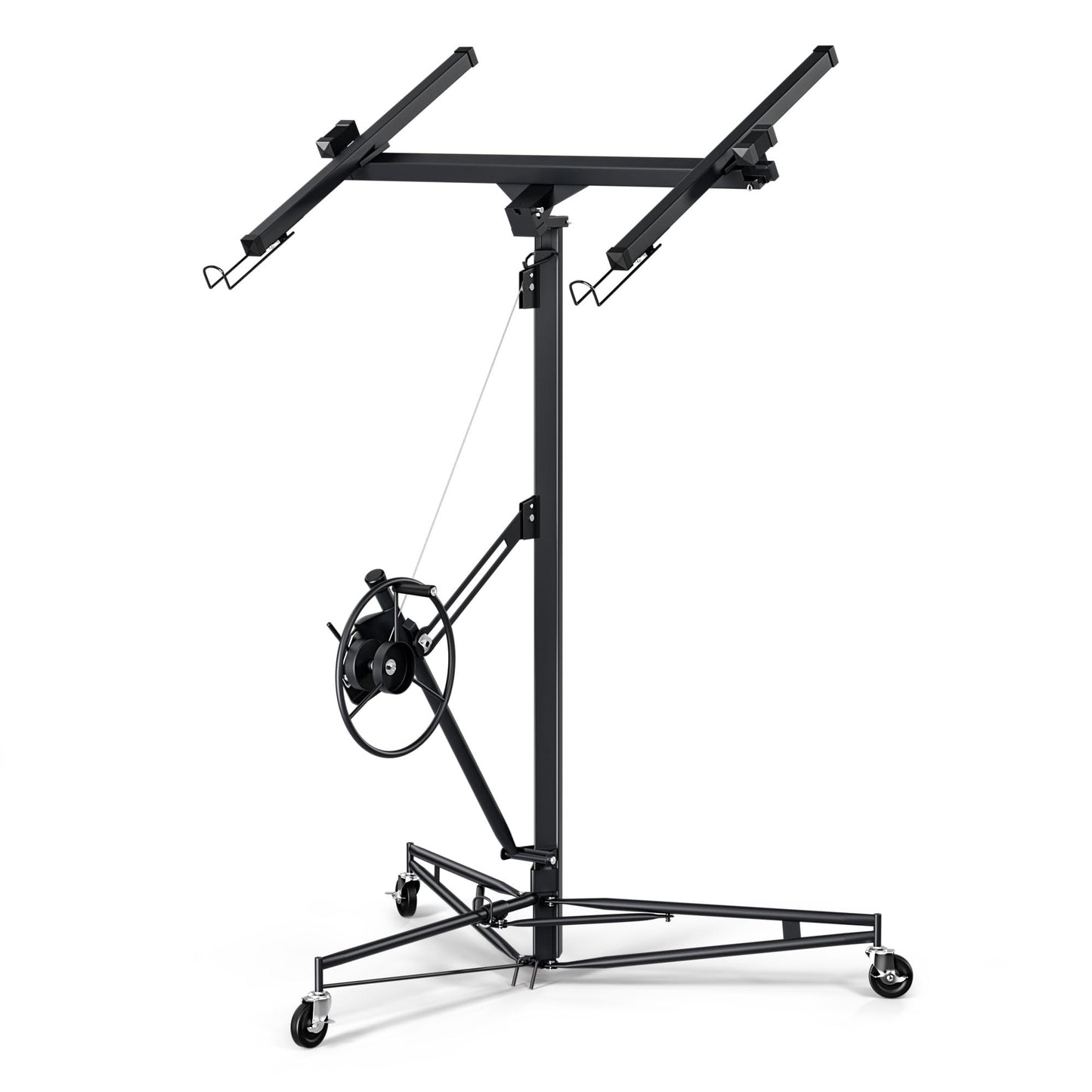 Garvee 11 FT Drywall Lifter Sheetrock Lift,Drywall Rolling Lifter Panel,150LBS Heavy Duty Sheetrock Hoist Panel Hoist Jack With 360° Adjustable Telescopic Arm & 3 Lockable Wheels