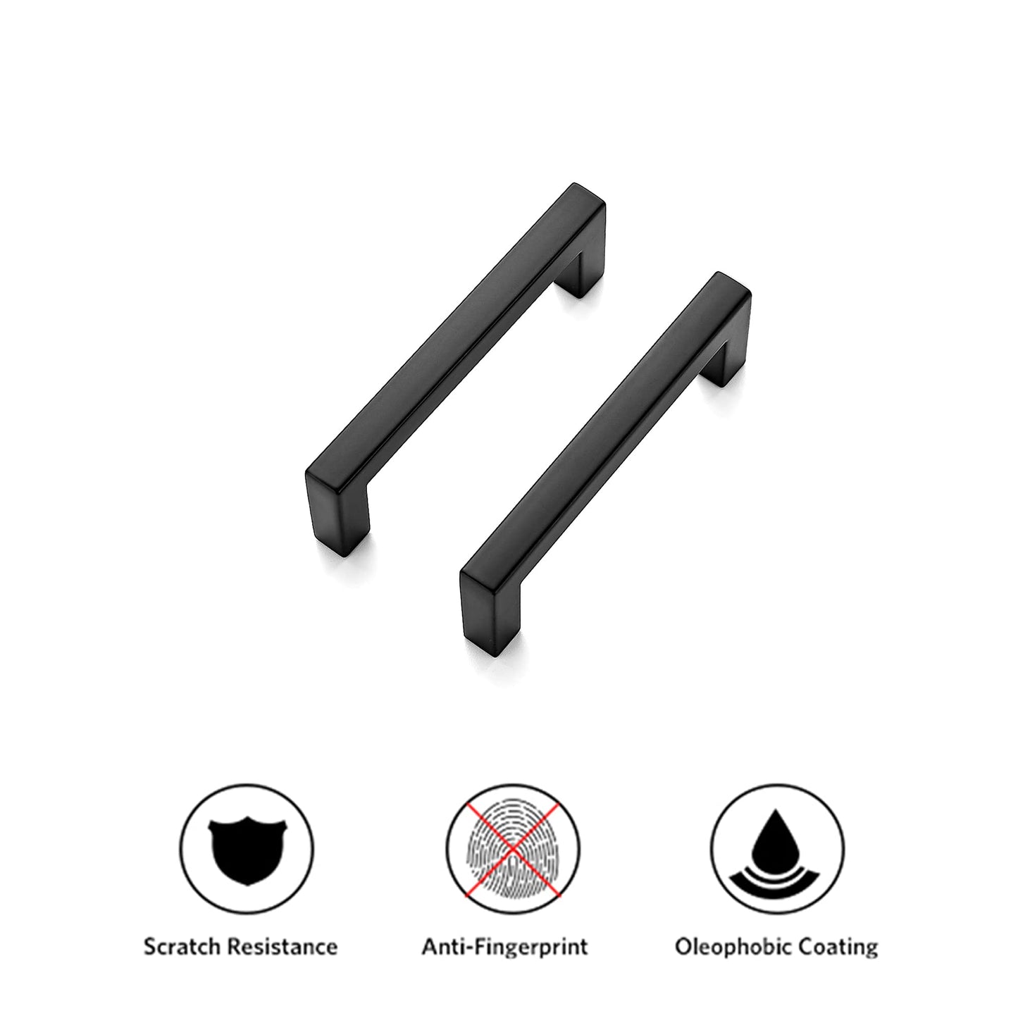 Ravinte 10 Pack Solid 3 Inch Center to Center Slim Square Bar Drawer Handles Cabinet Hardware - Black Matte Pulls for Kitchen and Drawers