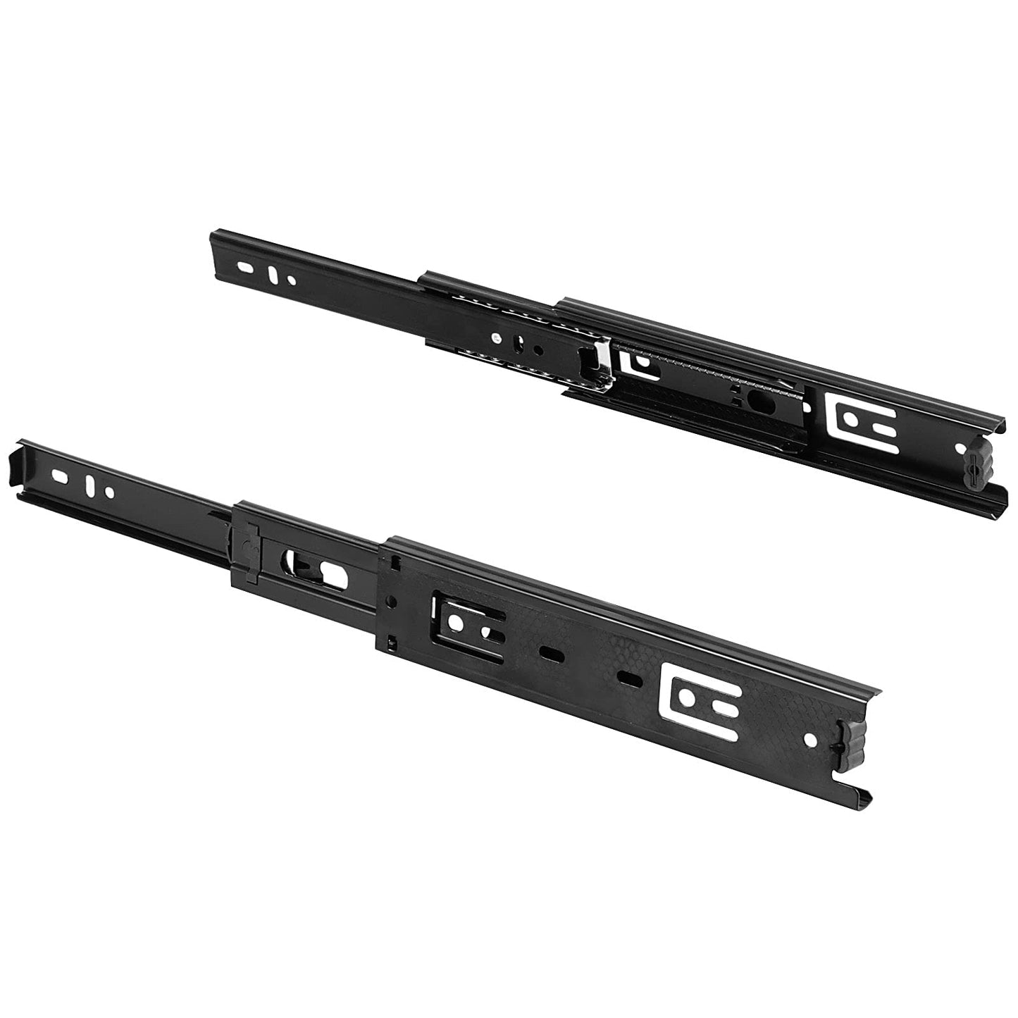 SEUNMUK 8 Pairs 6 Inch Full Extension Less Noise Drawer Slides 3 Section Ball Bearing Side Mounted Drawer Slider Heavy Duty Drawer Slides, with 64 Mounting Screws, Black